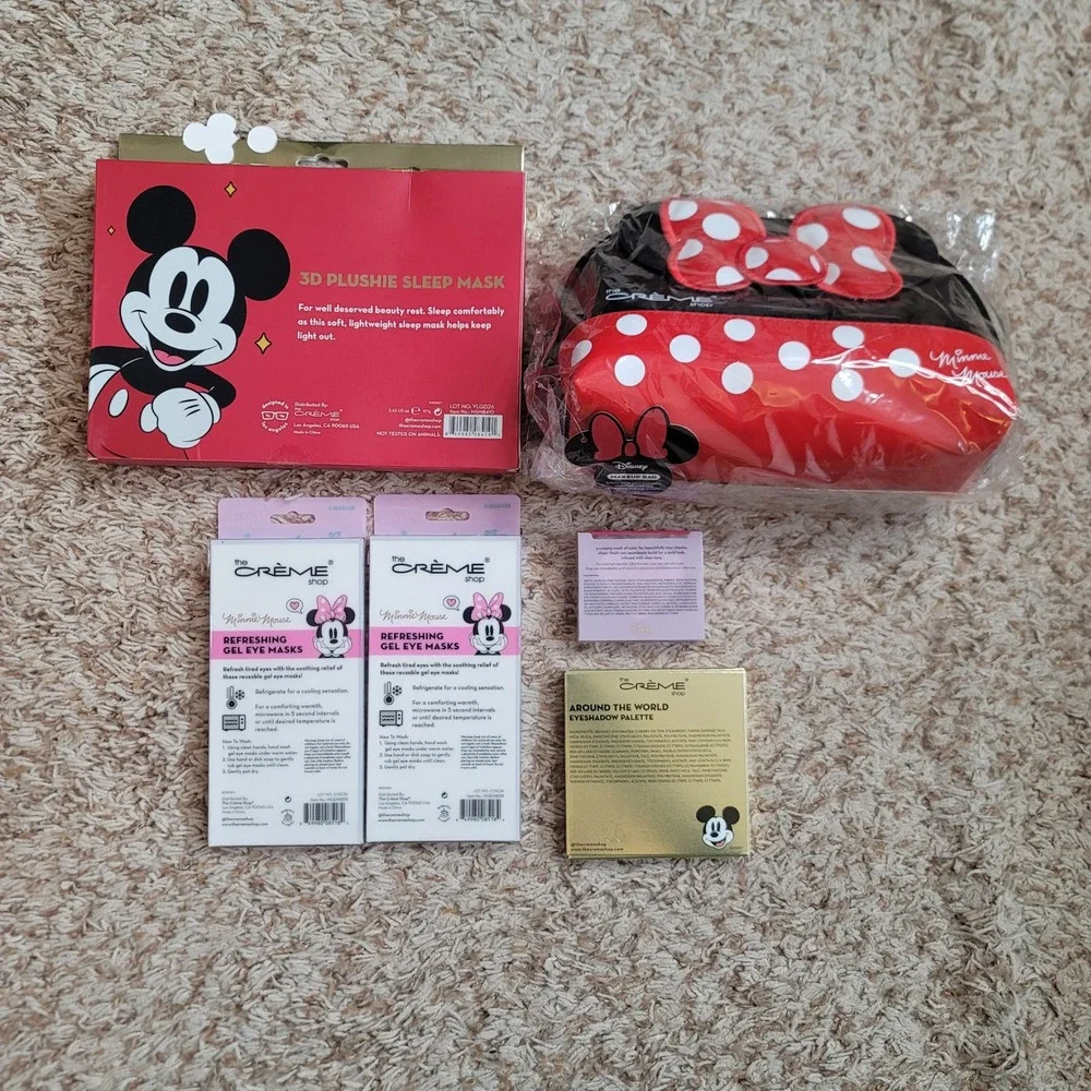 The Crème Shop Disney Beauty Set Womens Red Mickey Minnie Makeup Skincare Bundle